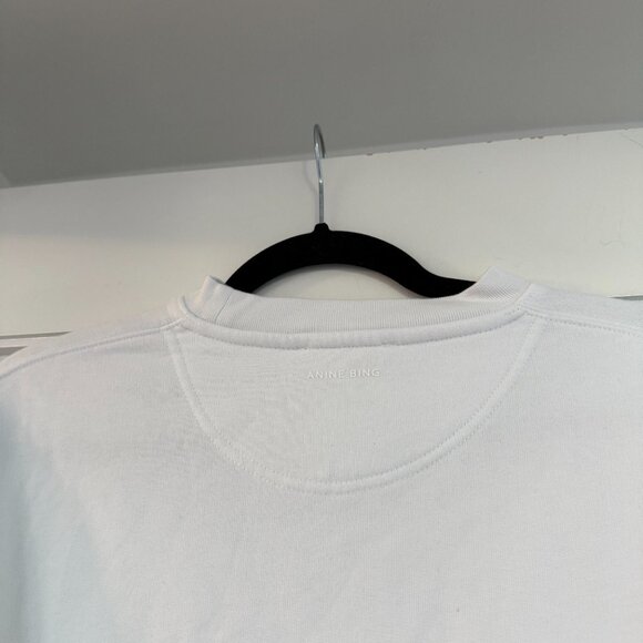 NWT Anine Bing Kate Moss Ramona Oversized Sweatshirt Crewneck White Sz Large - Picture 8 of 8